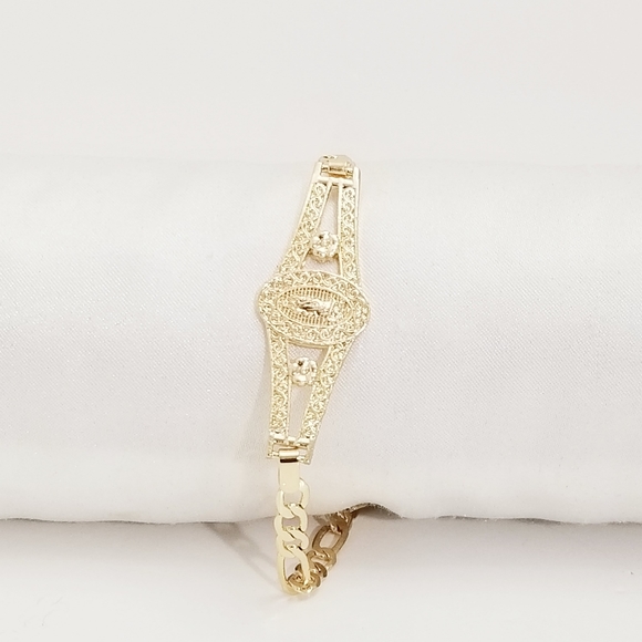 Guadalupe Small Wrist Bracelet.14K Gold Plated.New - Picture 4 of 7